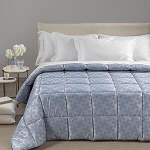 Trapunta In Raso Jacquard Texture Matrimoniale Dreaming Barocco Blu Caleffi