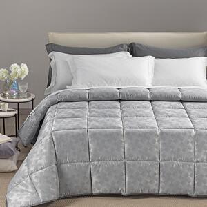 Trapunta In Raso Jacquard Texture Matrimoniale Dreaming Barocco Grigio Caleffi