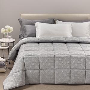Trapunta In Raso Jacquard Danubio Matrimoniale Dreaming Barocco Grigio Caleffi