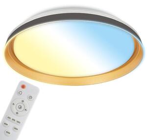Briloner GIMA Plafoniera LED, dimmerabile, telecomando, regolabile da bianco caldo a bianco freddo, funzione timer, nero-oro, Ø51 x 7,5 cm