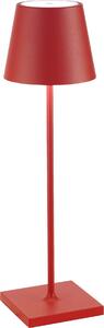 Poldina Pro Lampada da tavolo LED Wireless Ricaricabile Dimmer touch 2700K-3000K IP65 Uso Interno/Esterno h.38cm - Rosso