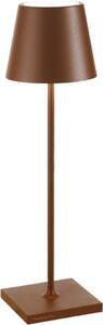 Lampada a led da tavolo Poldina Pro Corten ricaricabile e dimmerabile con batteria fino a 12 ore. Da uso esterno IP65