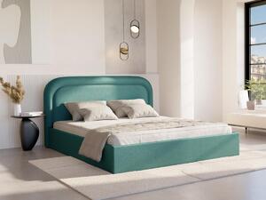 Letto con contenitore 180 x 200 cm Tessuto chiné Verde Petrolio - FIREZA