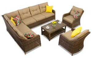 Un set da giardino con angolo Toledo Corner 7 marrone Garden Point