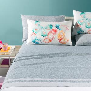 Completo Lenzuola In Cotone Farfalle Singolo Caleffi Fior Di Cotone Grigio Caleffi