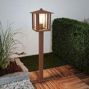 Paletto da Giardino Corten 80cm Acciaio INOX, Base E27 - Serie PILLAR Colore Corten