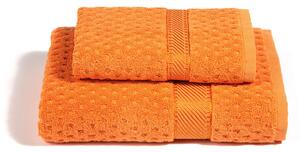 Asciugamano Con Ospite In Cotone Sirena '99 Standard Spugnissima Tinta Unita Arancio Caleffi