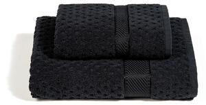 Asciugamano Con Ospite In Cotone Sirena '99 Standard Spugnissima Tinta Unita Nero Caleffi