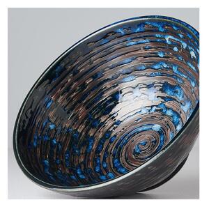 Ciotola in ceramica blu scuro, ø 20 cm Copper Swirl - MIJ