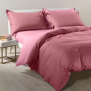 Completo Copripiumino In Cotone Bicolor Singolo Caleffi Tinta Unita Rosa Caleffi