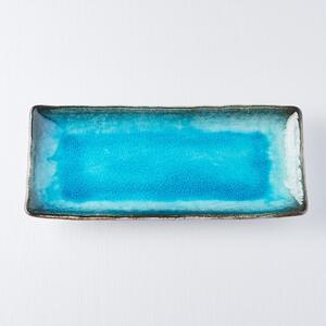 Piatto da portata in ceramica blu, 29 x 12 cm Sky - MIJ