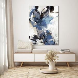 Quadro con elementi dipinti a mano 90x120 cm Blue Vibes - Malerifabrikken