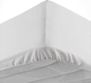 Lenzuolo bianco in cotone elasticizzato 160x200 cm Lina - douceur d'intérieur