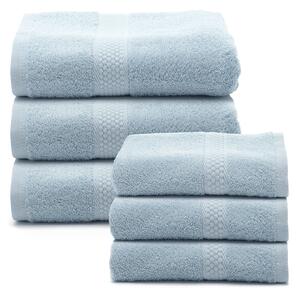 Set Asciugamani In Spugna In Cotone Spugna Standard Spugnissima Tinta Unita Azzurro Caleffi