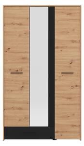 CADDIE - armadio tre ante moderno minimal in legno cm 119 x 53 x 203,7 h