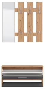 ADDIE - mobile ingresso appendiabiti moderno minimal in legno cm 91,6 x 28,1 x 202 h