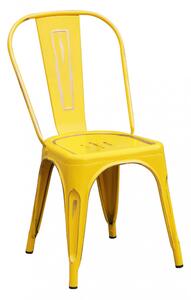 Sedia per Sala da Pranzo Industrial in Acciaio cm 35x45x85 - METAL - Giallo