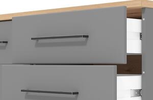 JADDIE - madia due ante quattro cassetti moderna minimal in legno cm 161,5 x 40 x 84 h