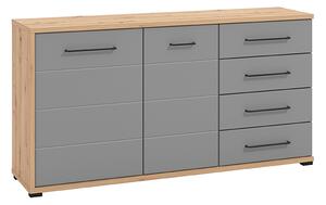 JADDIE - madia due ante quattro cassetti moderna minimal in legno cm 161,5 x 40 x 84 h