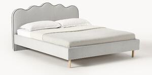 Letto imbottito con testiera ondulata Romy