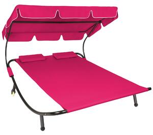 Tectake 404867 lettino prendisole doppio - rosa fucsia