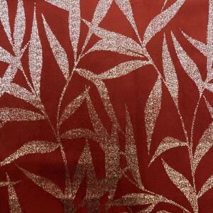 Tovaglia centrale in velluto con stampa rosso mattone 35x140