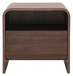 Comodino con cassetto in legno scuro noce KYLIA