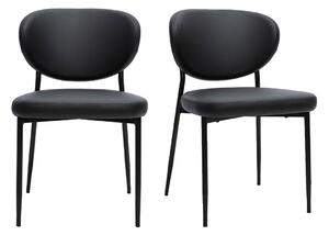 Sedie nere e metallo (set di 2) BREKA