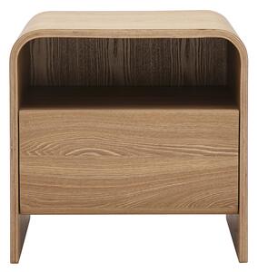 Comodino con cassetto in legno chiaro frassino KYLIA