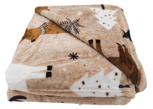 Coperta marrone in micropile a tema natalizio 150x200 cm Nordic Fairytale – My House
