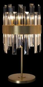 Lampada Da Tavolo Contemporaneo Zenna Metallo Cristallo Oro Satinato 6 Led G9