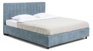 Letto matrimoniale imbottito blu con contenitore con rete inclusa 160x200 cm Myra Slim Line – Bonami Selection