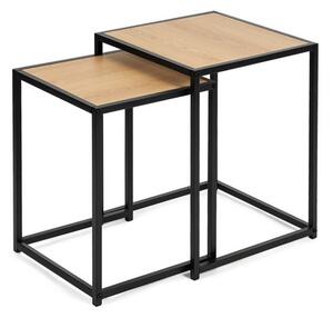 Set di tavolini con effetto rovere 2 pz 38x38 cm Noah – Bonami Essentials