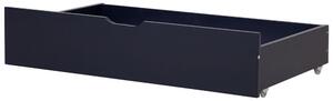 Set di 2 cassetti portaoggetti per letto Scatole sottoletto in legno massello blu navy con ruote Beliani