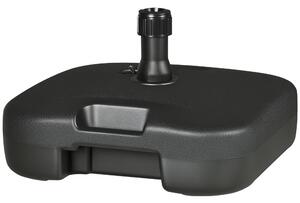 Outsunny Base per Ombrellone Riempibile con Acqua e Sabbia, Carico Massimo 30kg ,HDPE, 46x45x26 cm Nero |Aosom