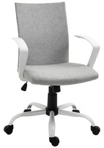 Vinsetto Poltrona da Ufficio Girevole con Funzione di Dondolo,sedia ufficio Altezza Regolabile e Ergonomica, in Tessuto, Grigio Chiaro | Aosom Italy