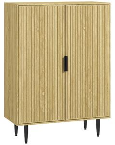 HOMCOM Armadio scarpiera Salvaspazio con 4 Ripiani Regolabili su 3 diversi livelli, Gambe in metallo per 15 Paia di Scarpe, 80x38x110cm, Rovere|Aosom Italy