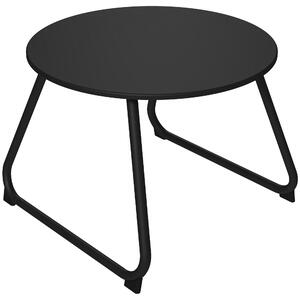Outsunny Tavolino da Esterni Ø48x37 cm in Metallo Nero con Piedini Regolabili