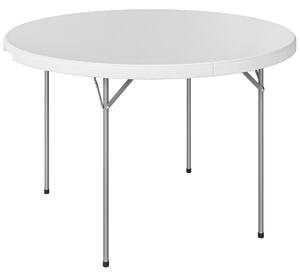 Outsunny Tavolo da Campeggio Tavolino da Esterno Pieghevole 120x120x74 cm Bianco | Aosom Italy