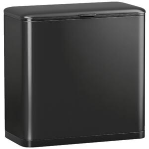 HOMCOM Cestino Spazzatura da 8L con Coperchio in Acciaio Inox e Secchio Interno Rimovibile, 29.7x17.4x30 cm, Nero | Aosom Italy