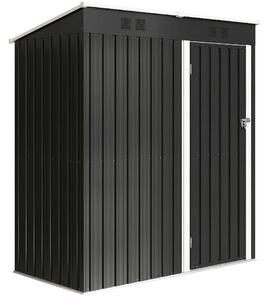 Outsunny Capanno Giardino Metallo 163x90x179 cm, Porta Chiudibile, Prese d'Aria, Grigio Scuro | Aosom Italy