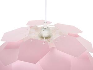 Lampadario Lampada a Sospensione con paralume a pigna in plastica di colore rosa soggiorno cucina Beliani