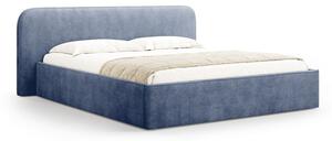 Letto matrimoniale imbottito blu scuro con contenitore e rete inclusi 160x200 cm Elizabeth – Micadoni