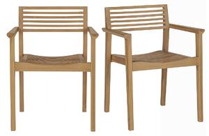 Sedie da giardino impilabili in legno di teak massiccio (lotto di 2) KAYU