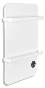 Pannello riscaldante a infrarossi Eikuavons da 600W, con connessione Wi-Fi, 2 portasciugamani, timer, termostato e telecomando, colore bianco