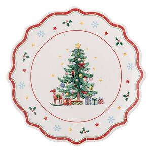 Piatto da portata rosso/color crema in ceramica a tema natalizio ø 17 cm Naive – Bloomingville