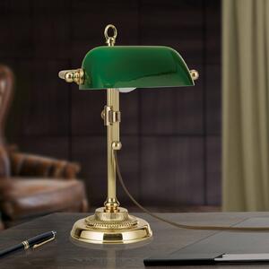 ORION Lampada da banchiere Harvard, ottone/verde, 32 cm
