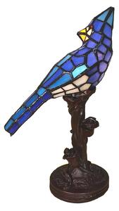 Clayre&Eef Lampada da tavolo 5LL-6102BL uccello, blu tiffany