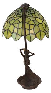 Lampada da tavolo 5LL-6098 in stile tiffany, verde