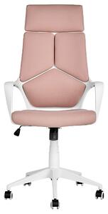 Sedia ufficio in materiale sintetico rosa e bianco struttura in metallo schienale regolabile e girevole ufficio Beliani